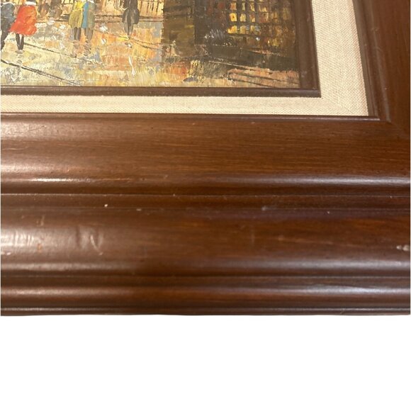 Oil Painting Paris Street Scene G. White Signed Original 18 X 16 Frame On Board - Picture 10 of 12